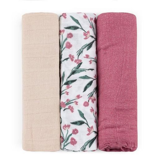 Petite&Mars Moussy stoffen luiers Pink Meadow 68 x 68 cm 3 st