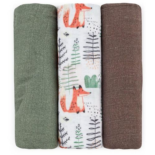 Petite&Mars Moussy stoffen luiers Forest Fox 68 x 68 cm 3 st