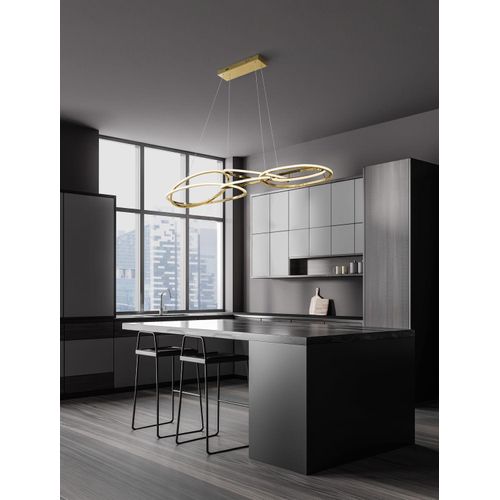 Nova Luce NUDOS LED Pendelleuchte Gold 158W Warmweiss 150x80x150cm dimmbar 9289083