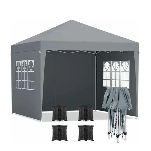 3x3m Outdoor Gazebo, UV-Schutz, höhenverstellbares Zelt für Veranstaltungen, Dunkelgrau