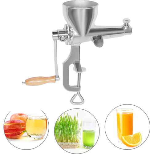Edelstahl-Handentsafter, hohe Saftausbeute, leicht zu reinigen, Silber