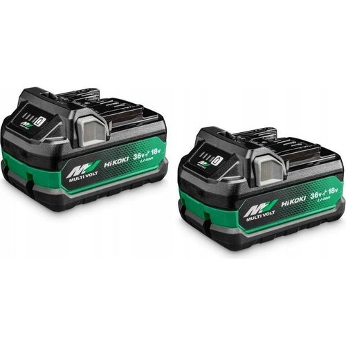 HiKOKI MULTI VOLT Akku BSL36A18X 2 Stück - 18V 5.0 Ah / 36V 2.5 Ah Akku, Li-Ion, 4-Stufen-LED Ladestandskontrolle