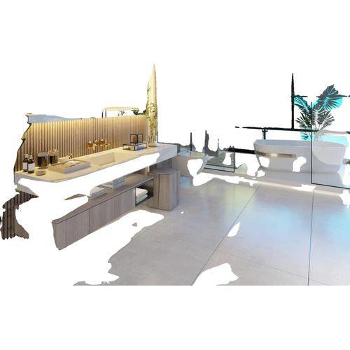 LED Badezimmer Spiegel, dimmbare Helligkeit, Touch-Sensor-Funktion, Silber