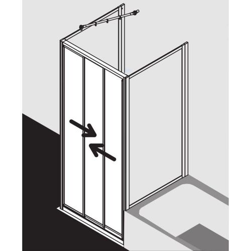 Kermi Gleittür Nova 2000, 3-teilig 80x185, silber/mattglanz, Kerolan Fontana
