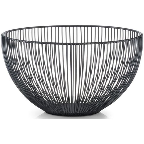 Obstschale ZELLER PRESENT, schwarz, H:14cm Ø:25cm, Metall, Schüsseln, Obstschale, in klarem Design