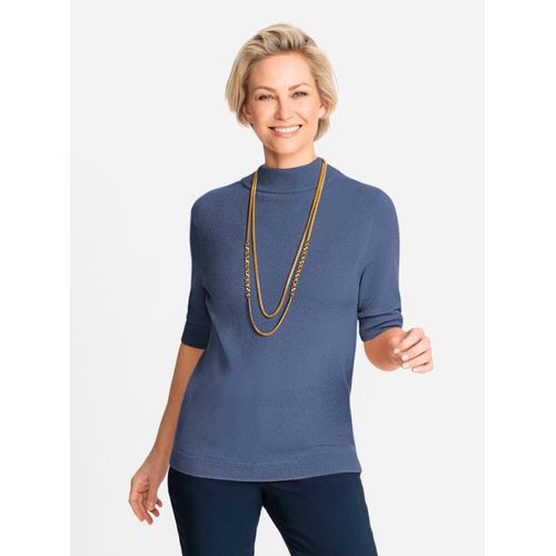 Kaschmirpullover CLASSIC "Kaschmir-Pullover", Damen, Gr. 48/50, blau (blau, meliert), 100% Kaschmir, meliert, Pullover