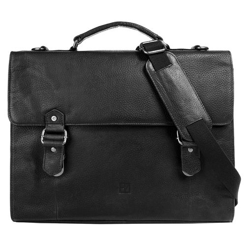 Aktentasche BODENSCHATZ, Damen, Gr. B/H/T: 40cm x 31cm x 7cm onesize, schwarz, Leder, vintage, Taschen