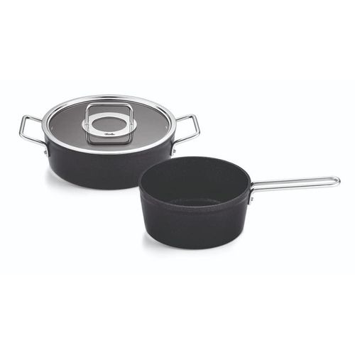 Topf-Set FISSLER "Adamant", schwarz, Töpfe, Made in Germany