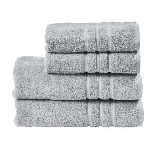 Handtuch Set DONE. "Daily Uni", grau (silbergrau), 4 Stk., 2 Gästetücher (30x50cm), 2 Handtücher (50x100cm), Walkfrottier, Walkfrottier, Obermaterial: 100% Baumwolle, Handtücher, 2x Gästehandtücher & 2x Handtücher, Uni-Farben