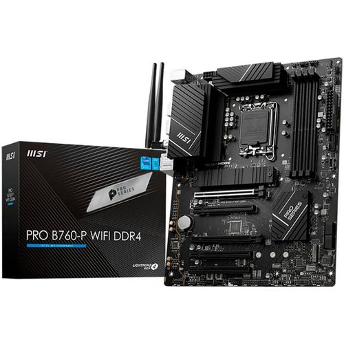 MSI Mainboard "Pro B760-P WiFi DDR4", schwarz, B:24,38cm T:30,48cm, Mainboards
