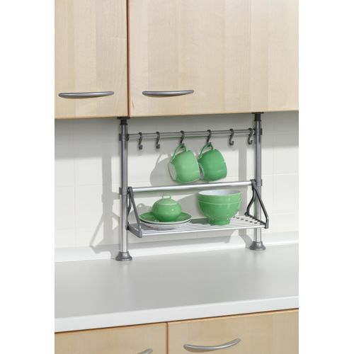 Küchenregal RUCO, silber (aluminiumfarben, silber), B:50cm H:48cm T:15cm, Aluminium, Regale, Aluminium/Kunststoff, zum Klemmen