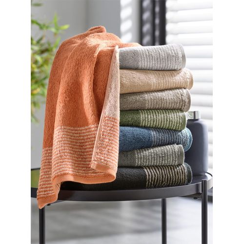 Handtuch CAWÖ Gr. 4, grau (taupe), B:16cm L:22cm, 100% Baumwolle, Handtücher