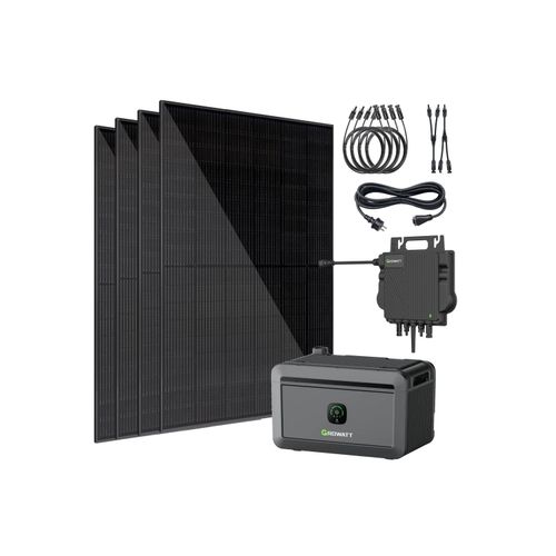 VALE Balkonkraftwerk GROWATT, 1.720 W / 800 W - 2.048 Wh Balkonkraftwerk