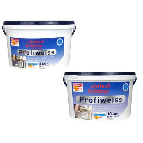 einfach Schöner Farbwelten Wandfarbe Profiweiss, 5 l, 10 l