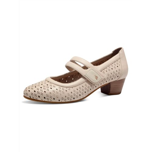 Pumps JANA, Damen, Gr. 39, beige (sand), Lederimitat, Schuhe Spangenpumps