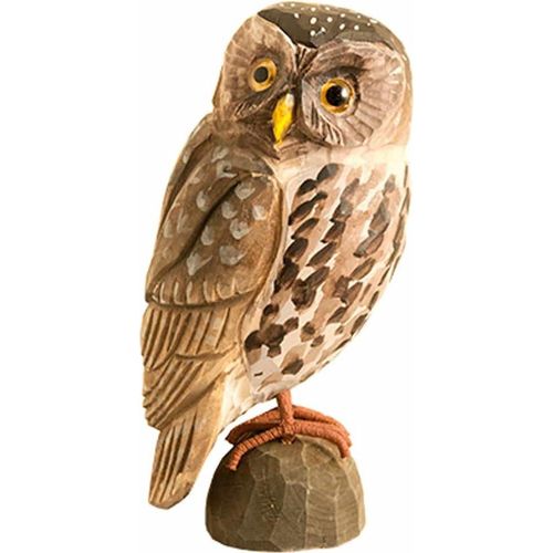 WILDLIFEGARDEN Wildlife Garden WG455 DecoBird Eule - Handgeschnitzter Dekorative Vogel aus Holz - Große Europäische Vögel