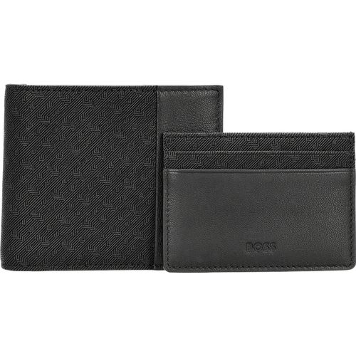 BOSS GB Geschenkset - Geldbörse 4cc und Kreditkartenetui (dark grey)