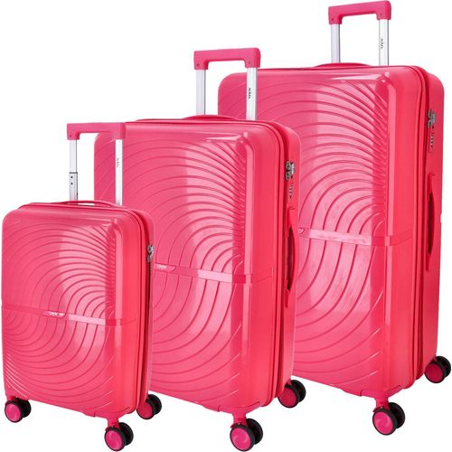 DYX 4 Rollen Trolley 3er Set S/M/L Paris Red : Red Farbe vom Hersteller: Red