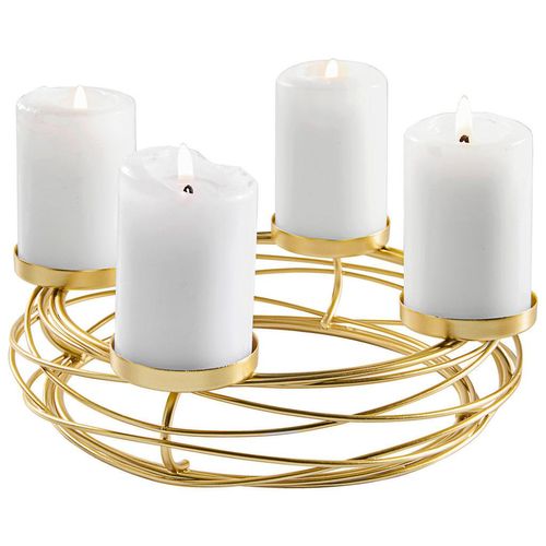 X-Mas Adventskranz , Gold , Metall , 5.5 cm , Dekoration, Weihnachtsdekoration