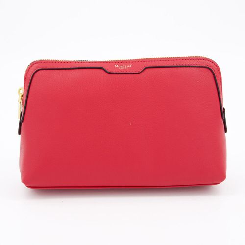 Rote Kosmetiktasche aus Leder