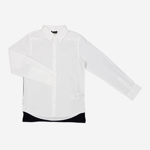 Weiß-schwarze Hemdbluse