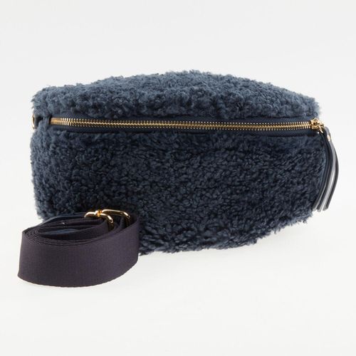 Blaue Gürteltasche aus Kunstfell