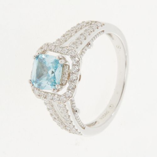 Rhodinierter Juventa Ring aus Sterlingsilber mit Aquamarin Image