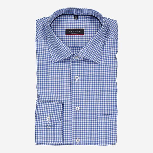 Blau-weißes formelles Hemd mit Karomuster