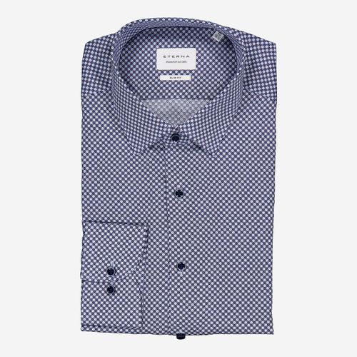 Blau-schwarzes gemustertes Hemd