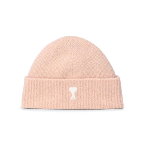 AMI Paris Caps & Mützen - Strickmütze mit Logo - Gr. ONE SIZE - in Orange - für Damen Image