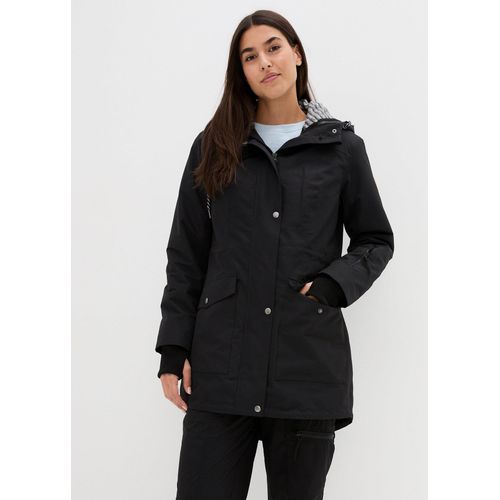 bonprix wasserdichte 3in1 Longjacke mit praktischen Taschen, schwarz, Gr.54, Wasserdichter 3 in 1 Parka und praktischen Taschen, aus Fleece