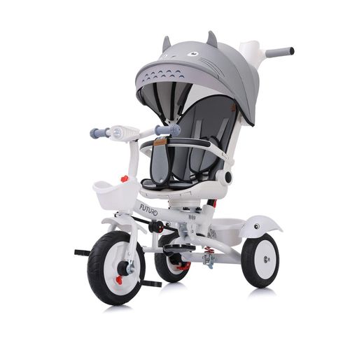 Chipolino Tricycle Futuro 2 in 1 faltbar, Becherhalter, Musik, Licht, PU-Räder grau