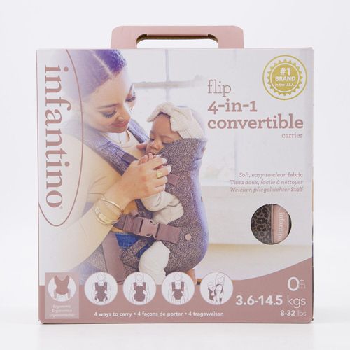 Braune Babytrage mit Leopardenmuster