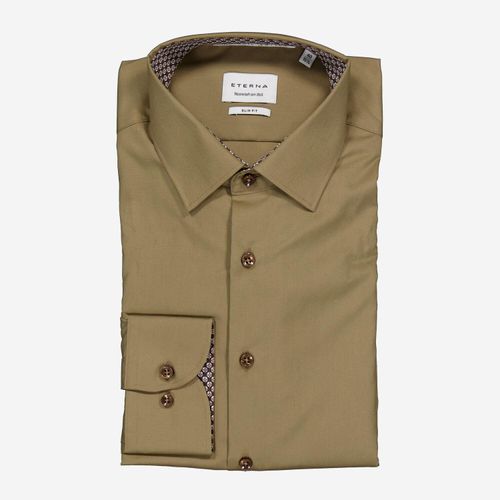 Braunes Slim Fit Anzughemd Image