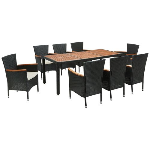 9-teiliges Gartenset - schwarz-natur - Polyrattan Image