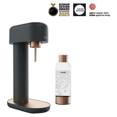 mysoda Wassersprudler Ruby 2 Black/Copper, Schwarz, Roségold, Metall, 14x41x24 cm, Küchengeräte, Wasseraufbereitung, Wassersprudler