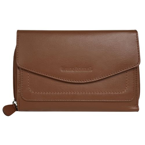 Geldbörse BRUNO BANANI, Damen, braun (cognac), Leder, leicht glänzend, unifarben, Kleinlederwaren, echt Leder