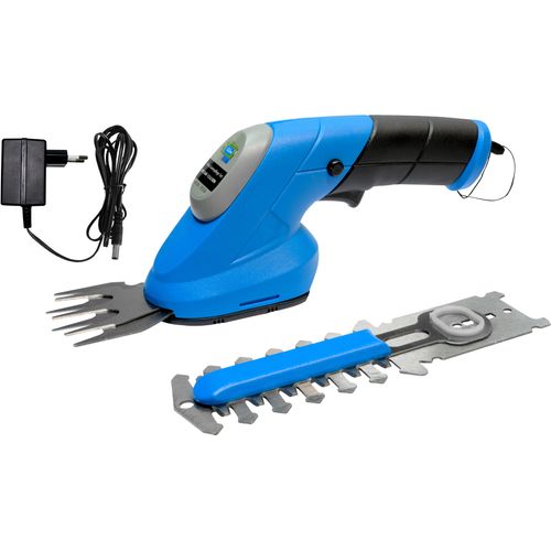Gartenpflege-Set GÜDE "Gras- und Strauchschere GPS 3,6V-1.5 LI-ION", blau, B:8cm H:11cm L:37cm, Gartenpflege-Sets, inkl. Akku und Ladegerät