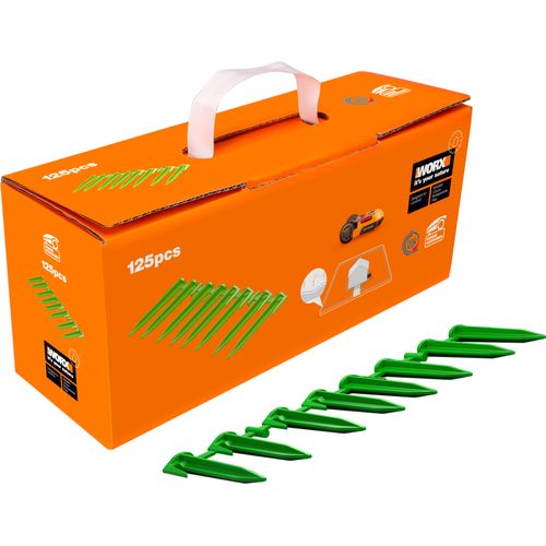 WORX Erdnagel "WA0666", orange, 850mm Ø Kopf, Nägel, Heringe/Erdnägel für Landroid Mähroboter