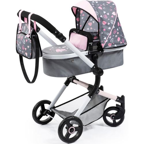 Kombi-Puppenwagen BAYER "Puppenwagen Vario", grau, Puppenwagen, KinderB:42cm H:86cm T:79cm, Kunststoff, Metall, Stoff, inkl. Wickeltasche, B:42cm H:86cm T:79cm