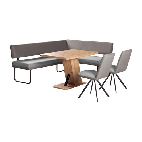 Eckbankgruppe HOME AFFAIRE "Gabi Essecke, Sitzgruppe, Eckbankgruppe, Küchenbankgruppe", graublau, grau, schwarz, B:214cm H:87cm T:164cm, MDF, Massivholz, Metall, Polyester, Spanplatte, Sitzmöbel-Sets, Eckbankgruppe