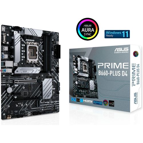 ASUS Mainboard "PRIME B660-PLUS D4", schwarz, B:30,5cm H:5,3cm T:24,4cm, Mainboards