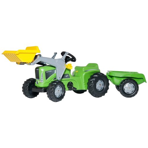 Tretfahrzeug ROLLY TOYS "rollyKid, Futura", grün, Tretfahrzeuge, KinderB:47cm H:53,5cm T:162cm, Kunststoff, Traktor mit Trailer und Lader, B:47cm H:53,5cm T:162cm