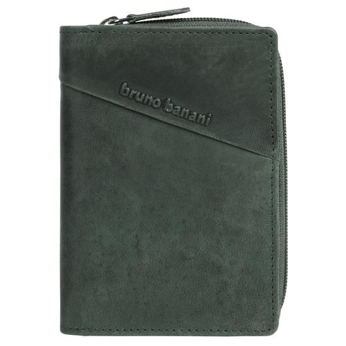 Geldbörse BRUNO BANANI, Damen, grün, Leder, unifarben, Kleinlederwaren, echt Leder