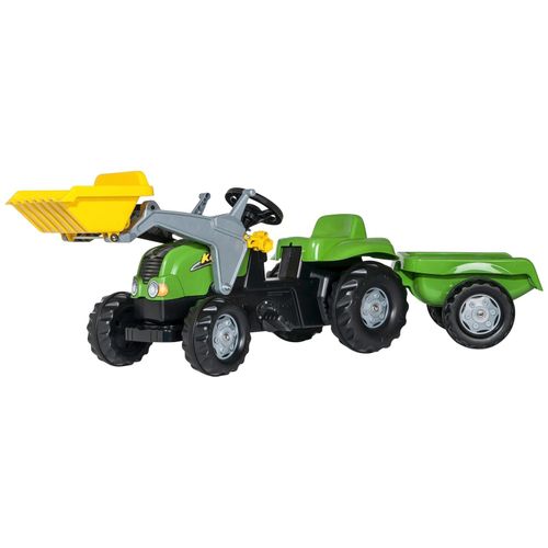 Tretfahrzeug ROLLY TOYS "rollyKid", grün, Tretfahrzeuge, KinderB:47cm H:55cm T:161cm, Kunststoff, Traktor mit Trailer und Lader, B:47cm H:55cm T:161cm