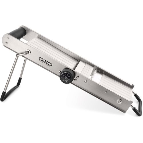 Gemüsehobel GSD HAUSHALTSGERÄTE, silber (edelstahlfarben), B:46cm L:15,5cm T:24cm, Edelstahl, Kunststoff, Küchenreiben, weiß