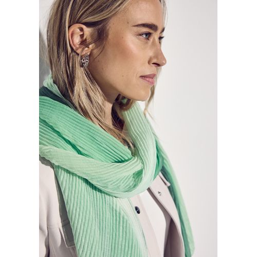 Halstuch STREET ONE, Damen, Gr. onesize, grün (tendril grün), Stoff, 100% Polyester, unifarben, Modetücher, im Plissée Look