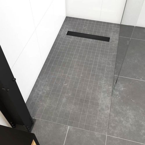 Duschwanne MARWELL, grau, B:160cm H:4cm T:90cm, Duschwannen, individuell zuschneidbares und befliesbares Duschelement