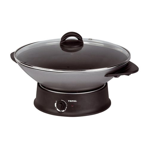 TEFAL Elektrische Wokpfanne "WO 3000", schwarz, H:17,5cm Ø:36cm, Elektropfannen, mit THERMOSPOT