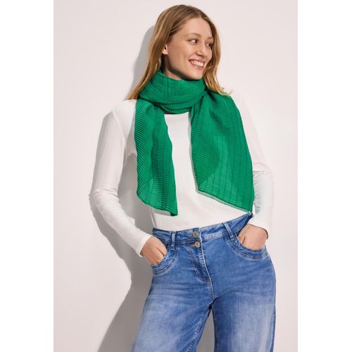 Schal CECIL, Damen, Gr. onesize, grün (malachite grün), Stoff, 100% Polyester, unifarben, Modetücher, leicht transparent
